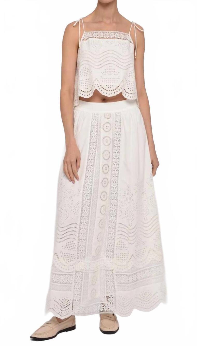 NEW LOVE THE LABEL westin midi skirt in bright white